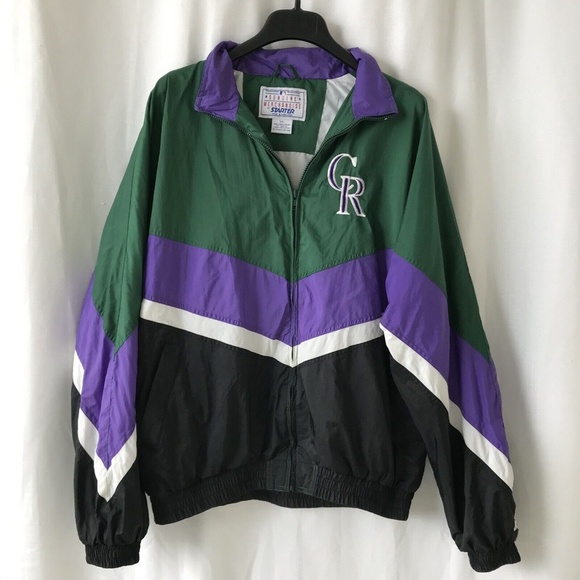 Vintage STARTER Colorado Rockies 1995 Coors Field Staff Windbreaker Jacket Zip - Picture 2 of 14